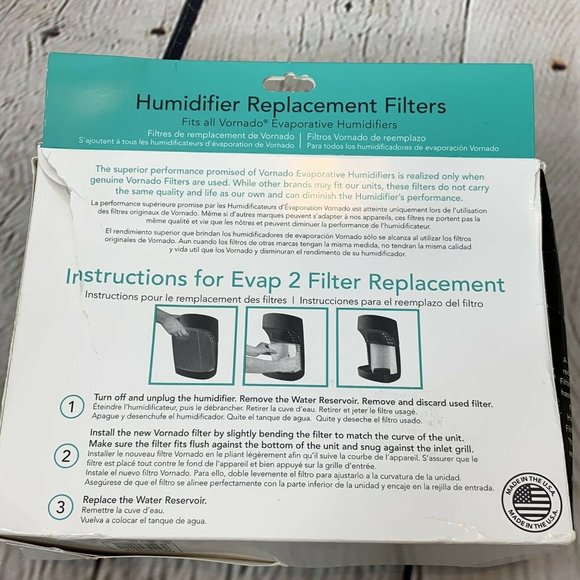 New Vornado Humidifier Filter Replacement 2 Pack MD1-0002 RA Distressed Box - Picture 3 of 4